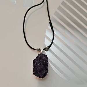 Amethyst Crystal Pendant Necklace